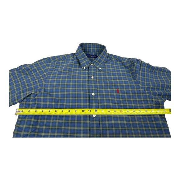 Ralph Lauren Mens Large Long Sleeve Blue Green Red Check Button Up Shirt - Picture 9 of 12